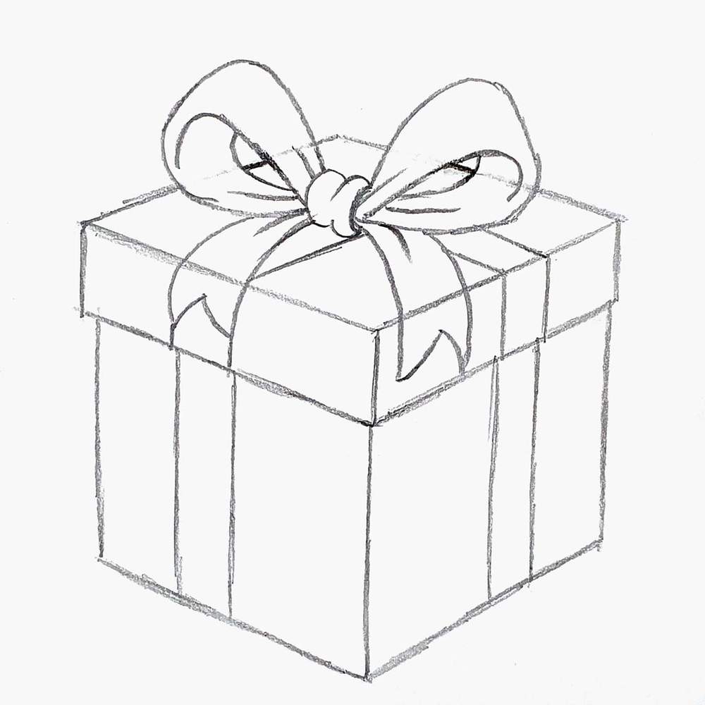 Easy Christmas Present Drawing Guide for Beginners